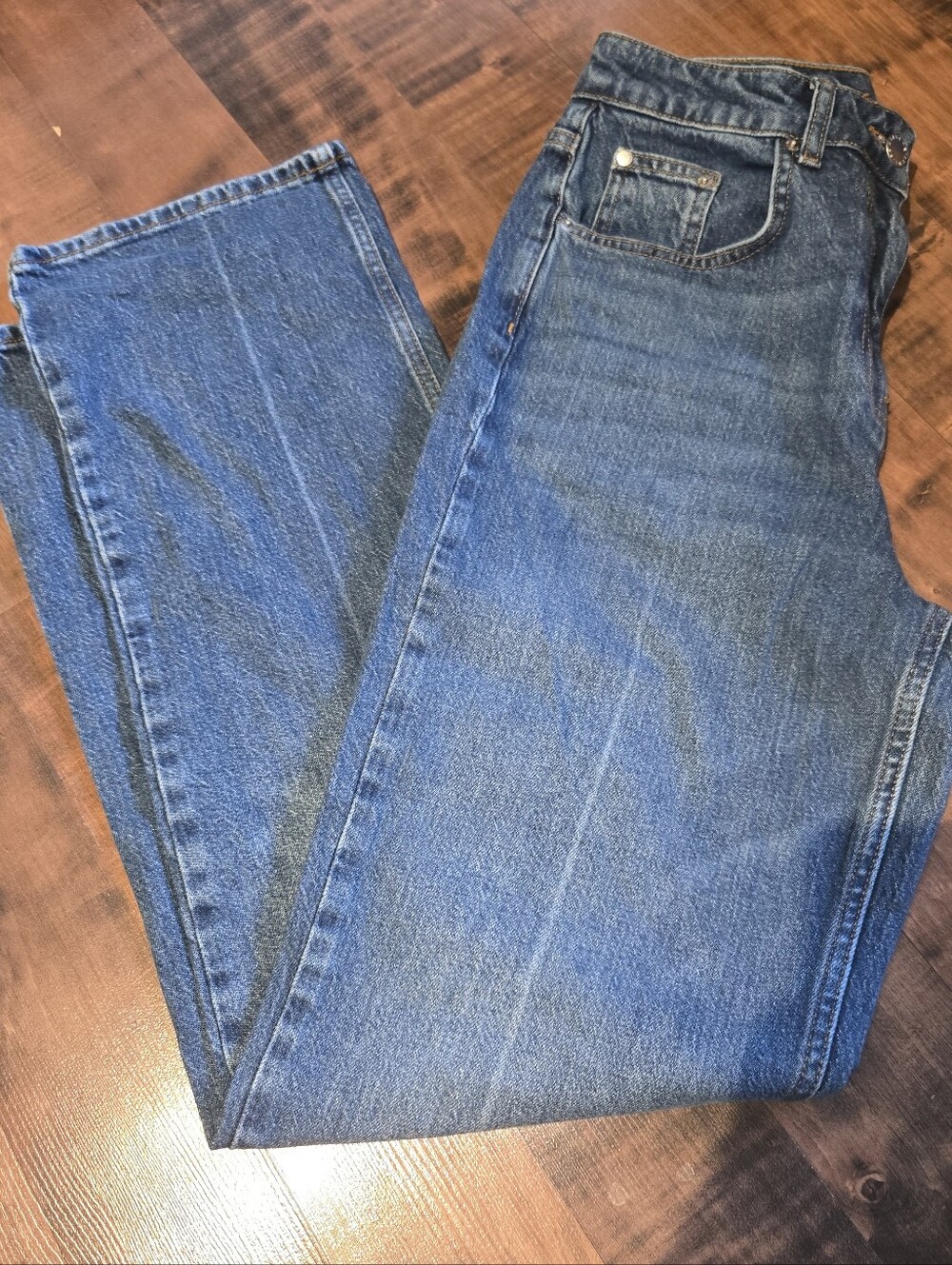 REISS Hallow High-Rise Straight Leg Medium Wash Blue Jeans [Size 6] Lux Denim